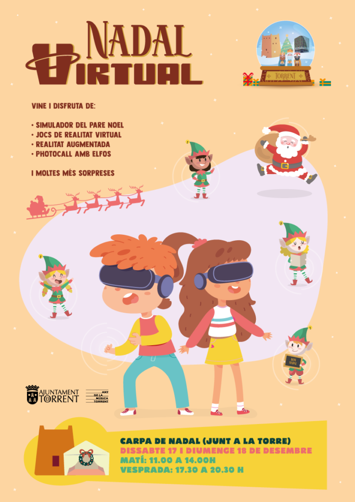Els xiquets i xiquetes de Torrent gaudeixen del ‘Nadal Virtual’ en la inauguració de la Carpa de Nadal
