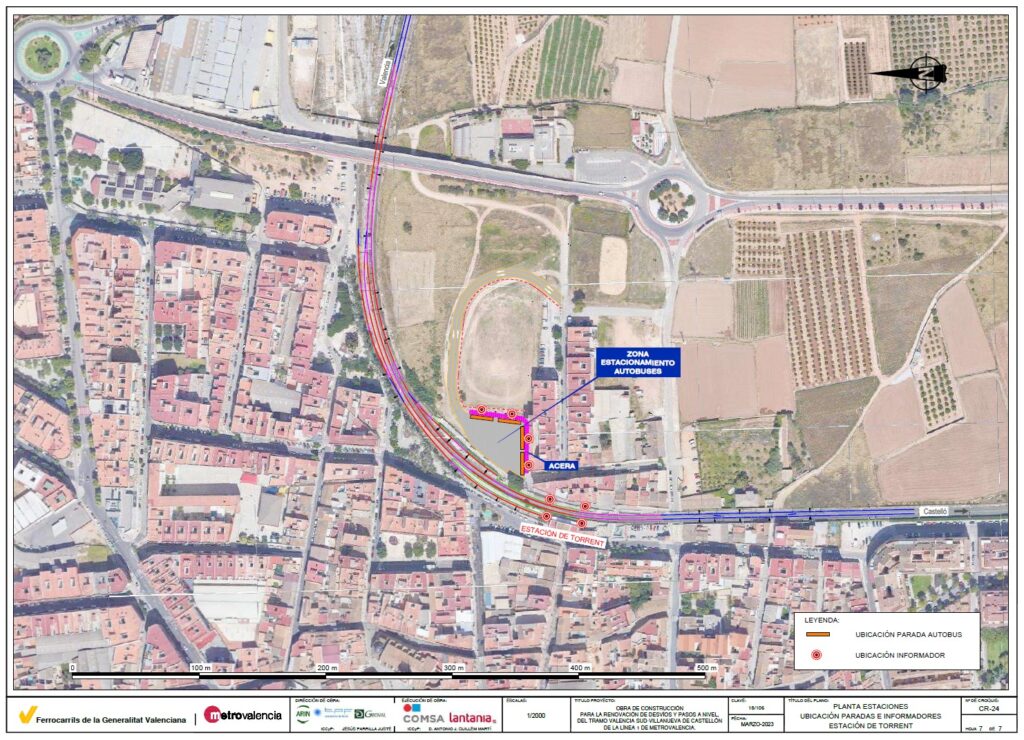 Ferrocarrils de la Generalitat Valenciana informa de canvis en el servei de les estacions de Torrent i Torrent Avinguda per l’execució d’obres