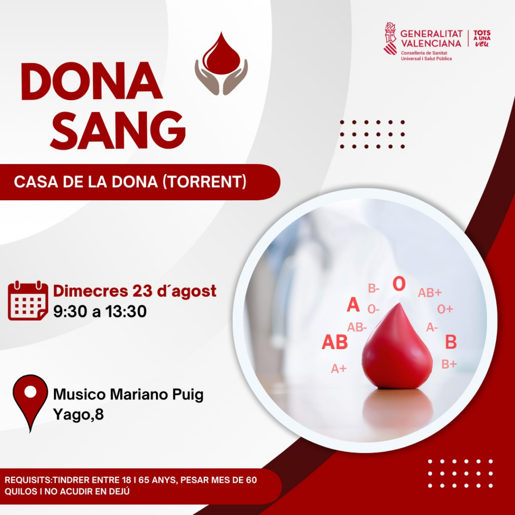 L’Ajuntament de Torrent promou la donació de sang