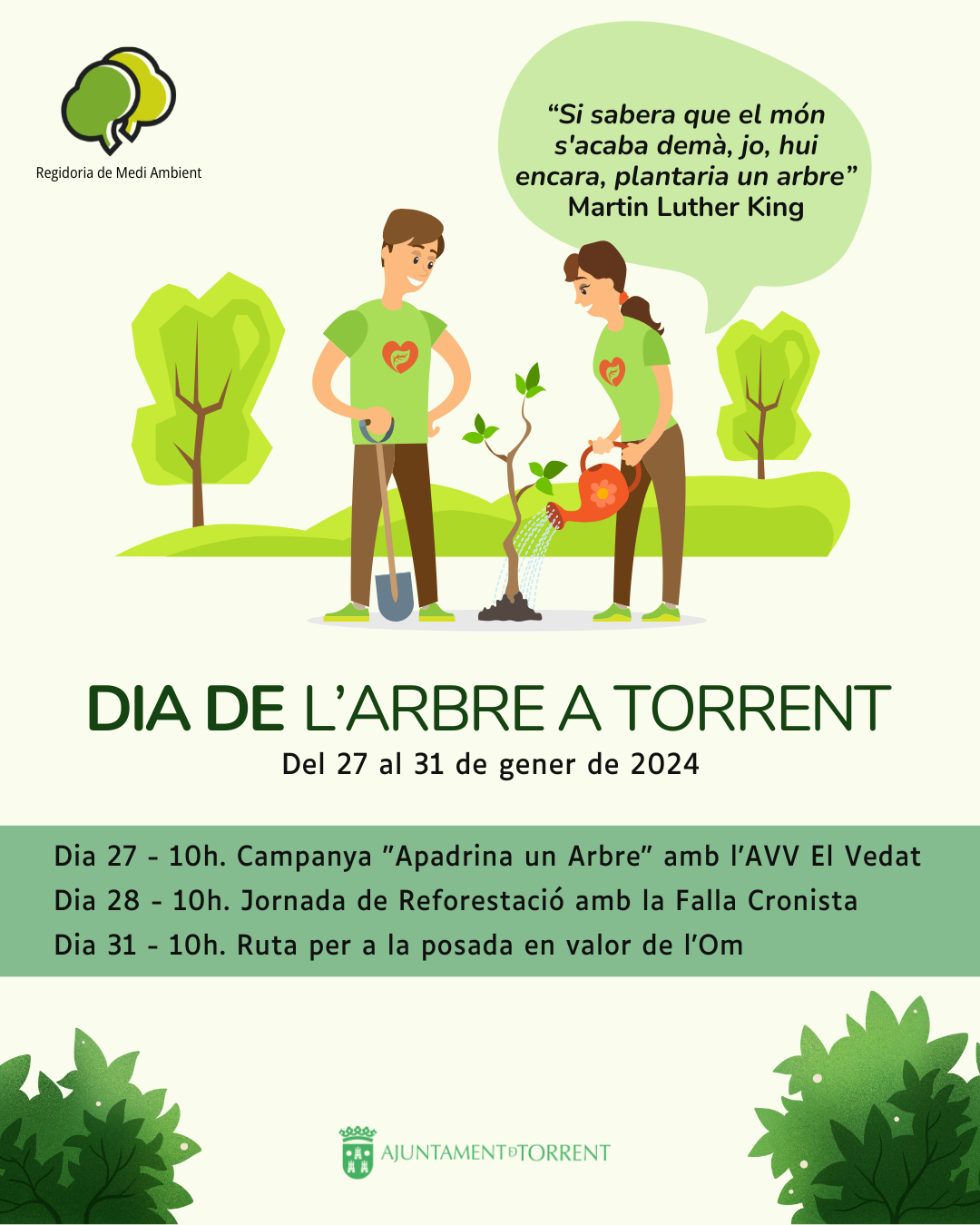 L’Ajuntament de Torrent celebra el Dia de l’Arbre en la Comunitat Valenciana amb especial atenció a l’Om