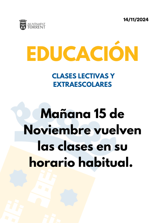 Mañana se retoman las clases en los centros educativos