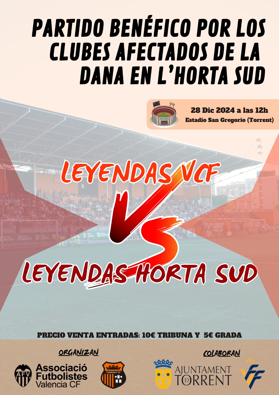 Llegendes del València CF i de L’Horta Sud s’enfrontaran este nadal per a recaptar fons per als clubs afectats per la DANA