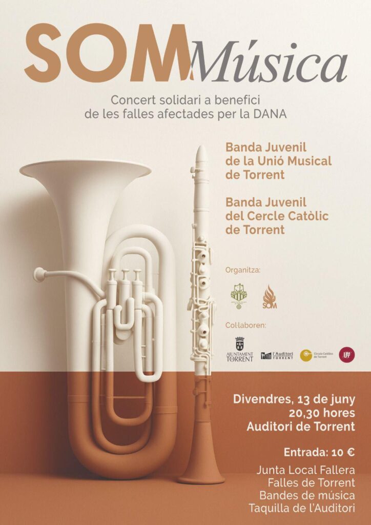 Un concierto solidario de las bandas de Torrent cierra los actos del proyecto fallero SOM Un concierto solidario de las bandas de Torrent cierra los actos del proyecto fallero SOM
