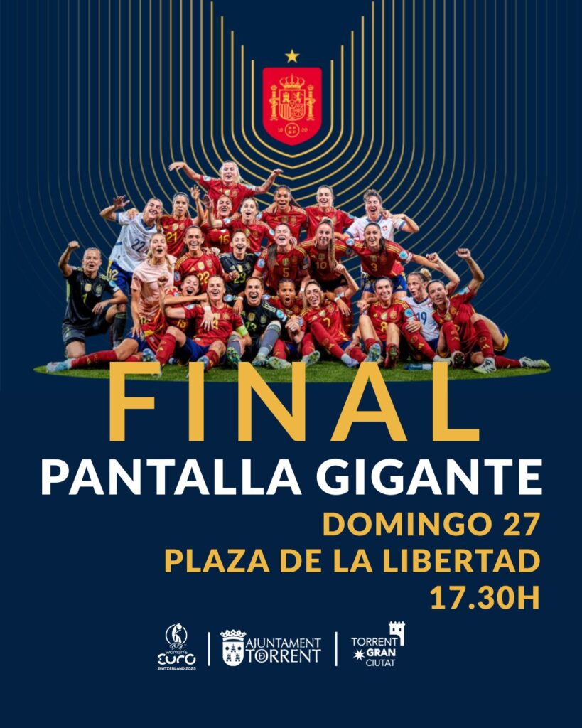 Torrent instal·larà una pantalla gegant per a viure la final de l’Eurocopa Femenina entre Espanya i Anglaterra